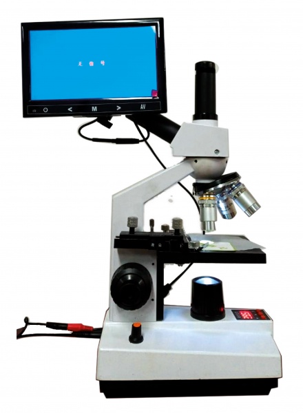 MICROSCOPIO CON PLATAFORMA OPERATIVA DE TEMP CONSTANTE Y PANTALLA LCD DE 7 IN